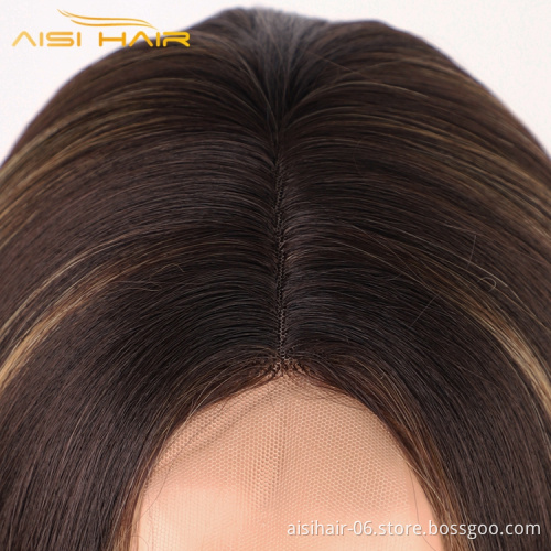 Aisi High colors hightlight to ship wholesale hot selling african cheap for black woman U part lace synthetic natural hair wigs